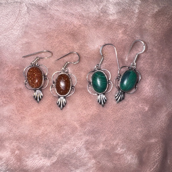 Jewelry - SET OF TWO HAND CRAFTED STONE EARINGS